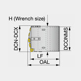 UNIDEX STS-IN Indexable drill head with internal single-start thread for single tube system (STS), diameters adjustable, tool diameter ø107.00 - ø168.99 mm, CICT = 5 - Big-tools Industrial Supply Tools for Metal Cutting